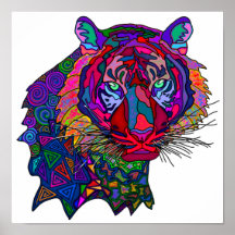Tigre Impresso Colorido