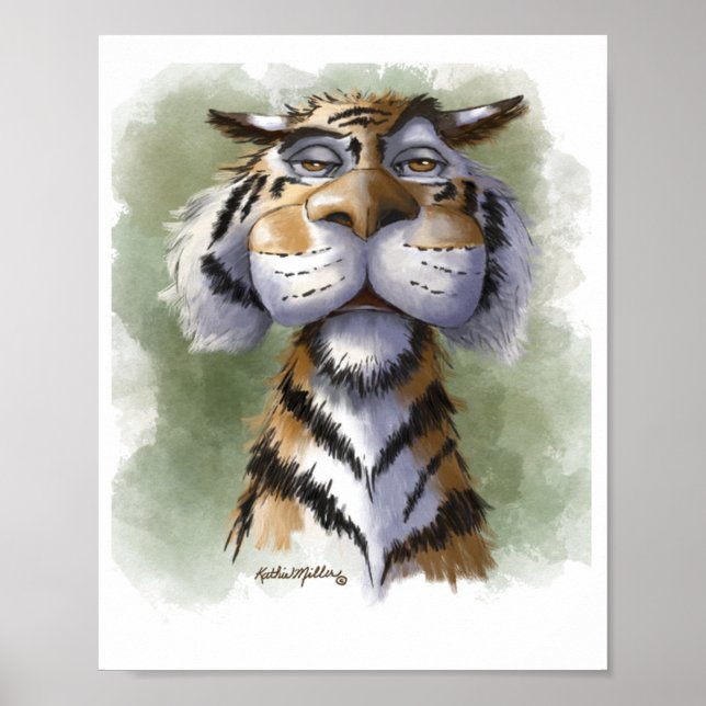 Poster Tigre Irritado Cartoon (Frente)