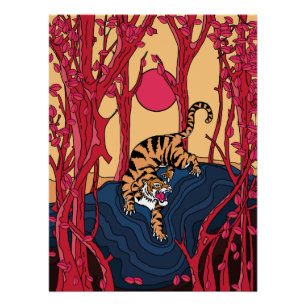 Pôster Tigre Japonês