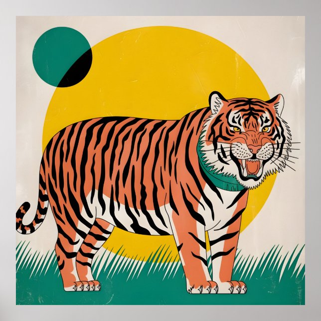 Poster tigre laranja (Frente)
