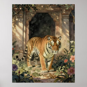 Poster Tigre Majestoso Caminhando pelas Dunas Ancestrais