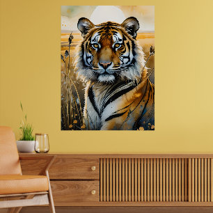 Poster Tigre Majestoso em Aquarela