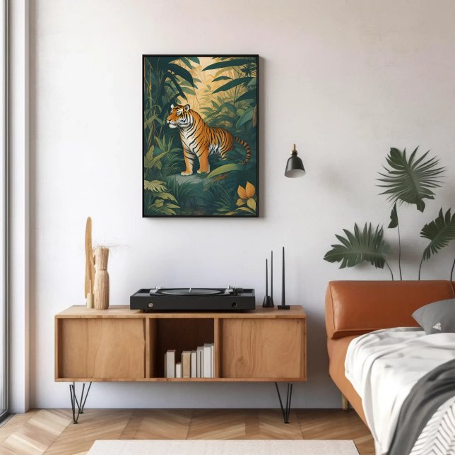 Poster Tigre Majestoso na Arte Selvagem Elegante (Criador carregado)
