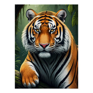 Pôster Tigre Majestoso na Selva