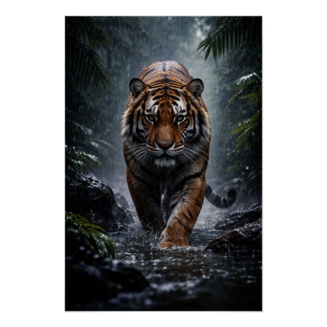 Pôster Tigre Majestoso – Poder Silencioso no Cartaz da Ch (Frente)