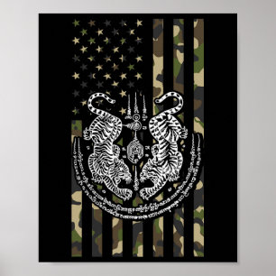 Poster Tigre Muay Thai Mma Luta de Rua Chute Muay Thai