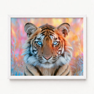 Poster Tigre na fantasia artística de grama Foto