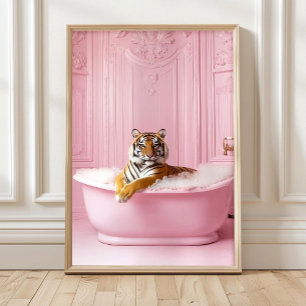 Poster Tigre numa Banheira Arte de Parede para Banheiro I