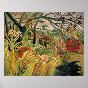 Poster Tigre numa Tempestade Tropical por Rousseau