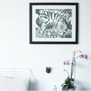 Pôster Tigre por Franz Marc, belas artes preto e branco