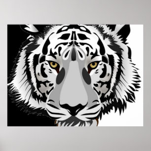 Poster Tigre Preto Branco