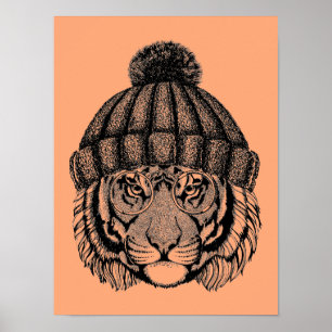 Poster Tigre pronto da forma do inverno