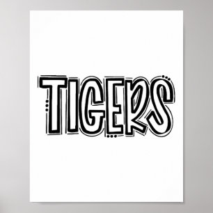 Poster Tigres Desperta Espírito Escolar Laranja Pé Preto 