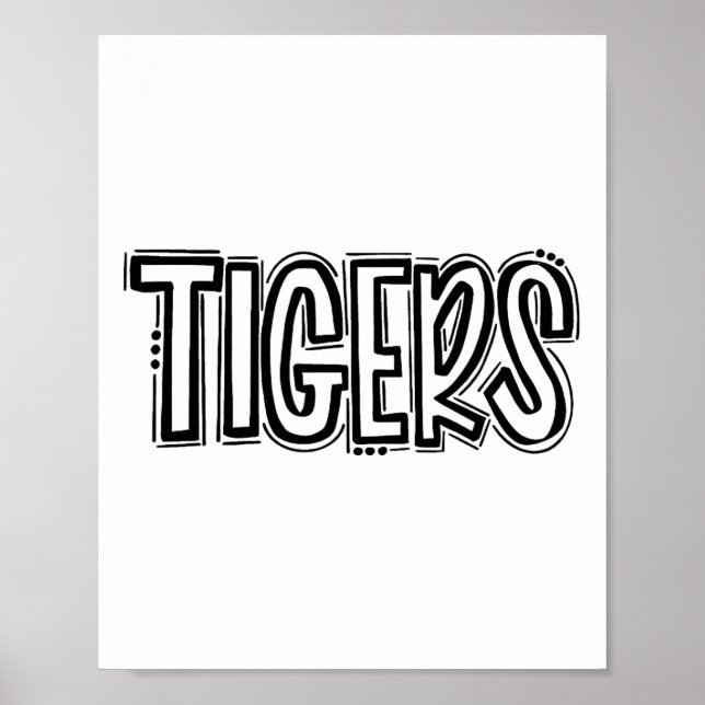Poster Tigres Desperta Espírito Escolar Laranja Pé Preto  (Frente)