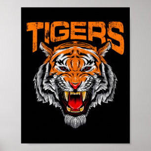Poster Tigres Escola de Futebol Esportes Dia de Jogo Esta