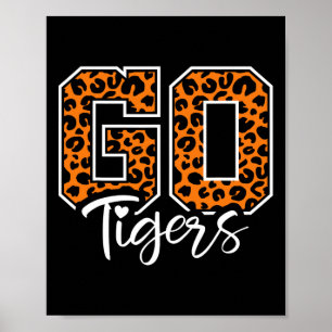 Poster Tigres Mascote Espírito de Equipe de Esportes Esco