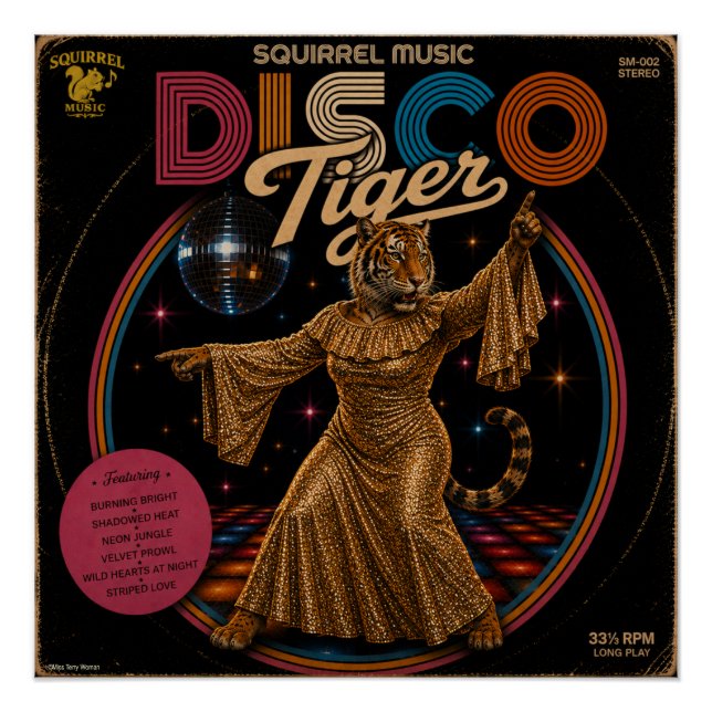 Pôster Tigresa do Disco (Frente)