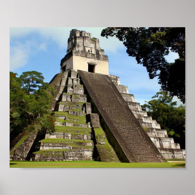 Poster Tikal Guatemala Maya Temple (Frente)