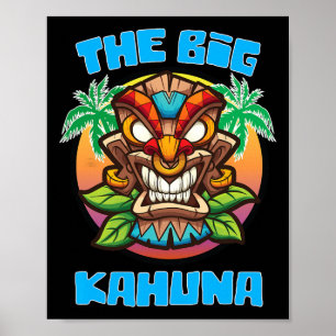 Poster Tiki Big Kahuna Divertido Havaiano Dia dos Pais Fé