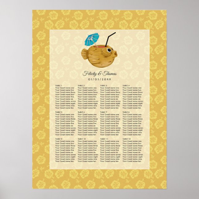 Poster Tiki Time Luau Summer Beach Weding (Frente)