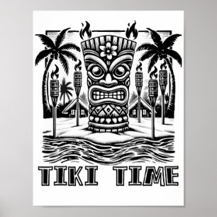 Poster Tiki Time - Vibes da Ilha do Havaí