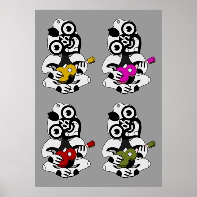 Pôster Tiki Ukulele banda (Frente)