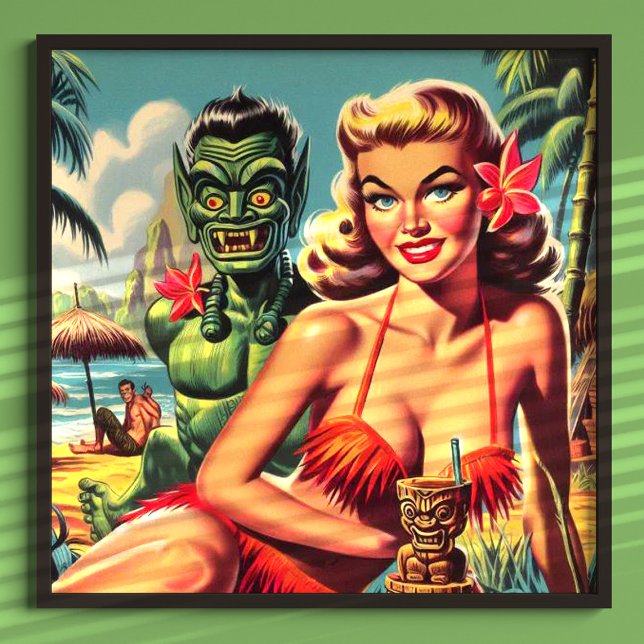 Poster Tiki Vintage Pin Up (Criador carregado)