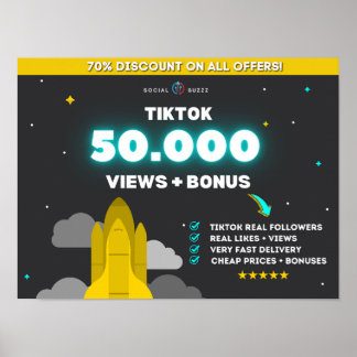 Poster Tiktok 50K Visuews + 10K Likes | Comprar Tiktok Fo