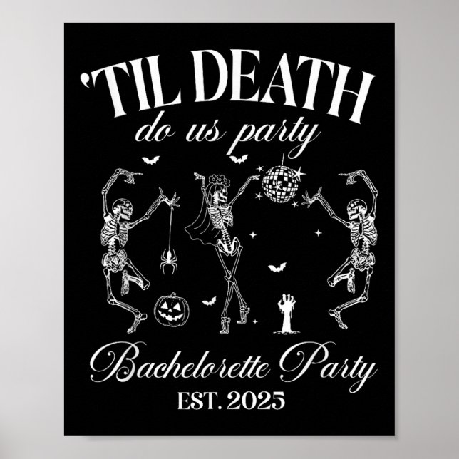 Poster Til Death Do U Party Retro Halloween Bachelorette (Frente)