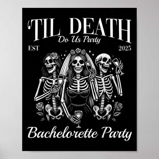 Poster Til Death Do U Party Retro Skelorette (Frente)