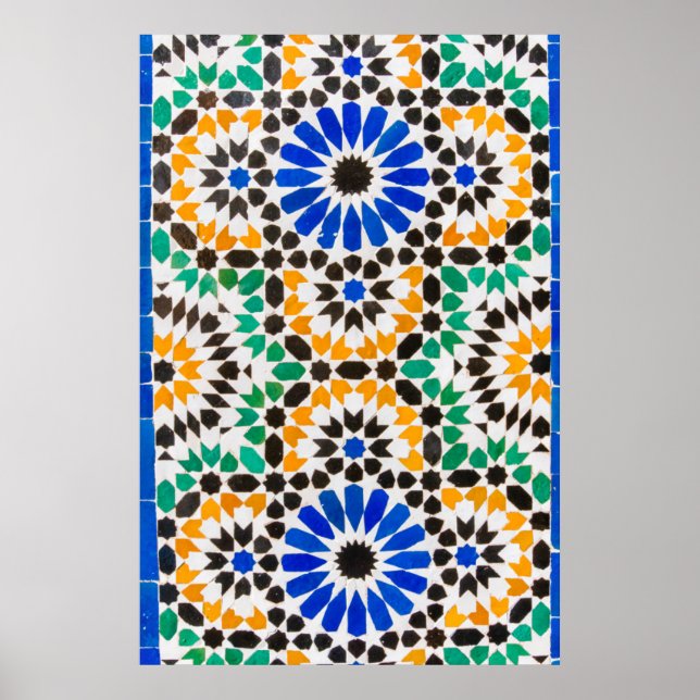 Pôster Tile decoration at Bahia Palace (Frente)