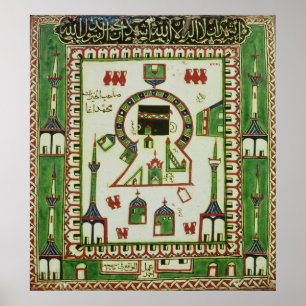 Poster Tile with a representation of Mecca