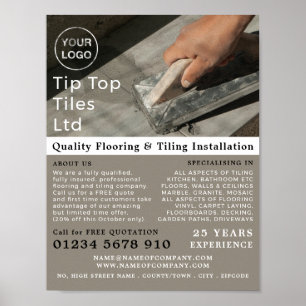 Poster Tiling Trowel, Floorer, Azulejo Installer Advertis
