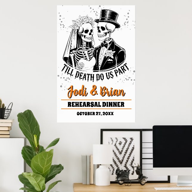 Poster Till Death Do Us Part Halloween Wedding Hanging (Escritório em casa)