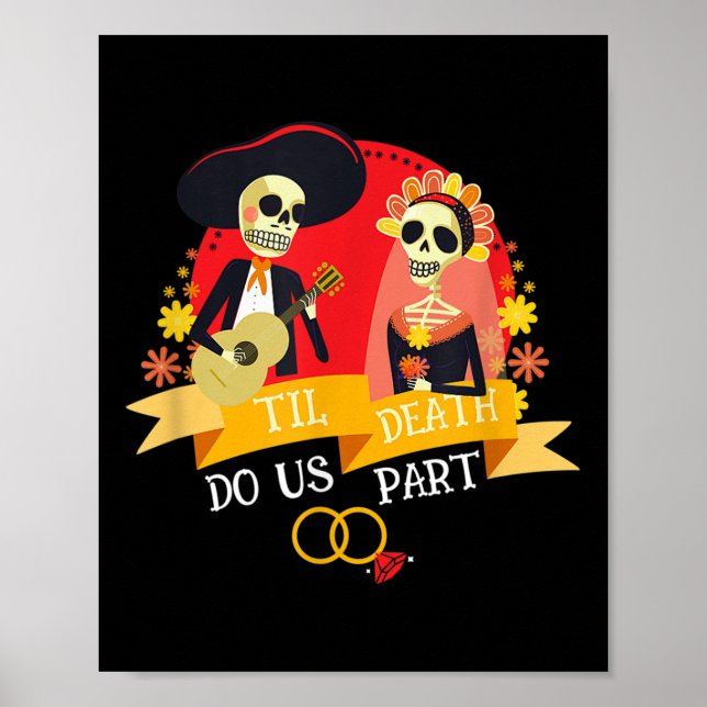 Poster Till Death Do Us Part Sugar Skull Wedding Bride Gr (Frente)