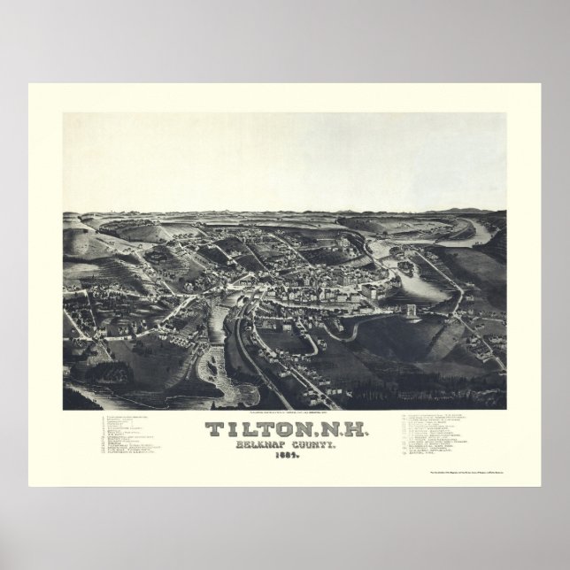 Pôster Tilton, NH Panorâmica - 1884 (Frente)
