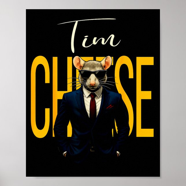 Poster Tim Cheese - Funny Secret Agent Mouse Brainrot Kid (Frente)