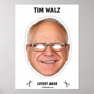 Poster Tim Walz Halloween Mask