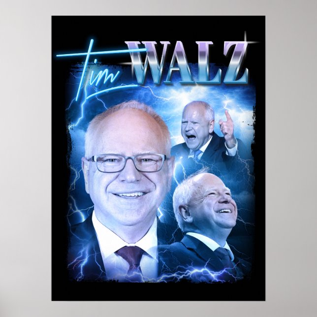 Poster Tim Walz Retro 90s (Frente)