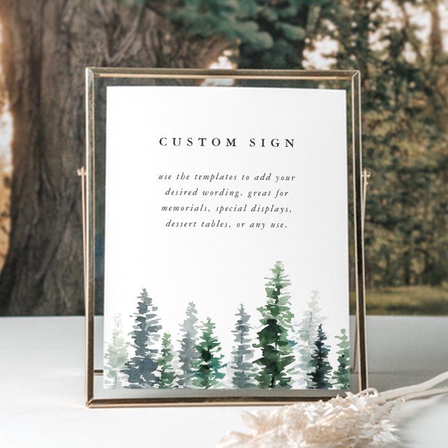 Poster Timber Grove Custom Wedding Sign Template (Criador carregado)