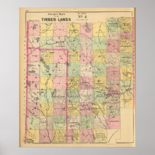 Pôster Timber lands 4 Atlas Map