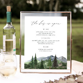 Poster Timberline | Mountain Wedding Bar Menu Sign