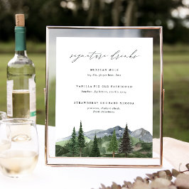 Poster Timberline | Mountain Wedding Signature Drink Sign