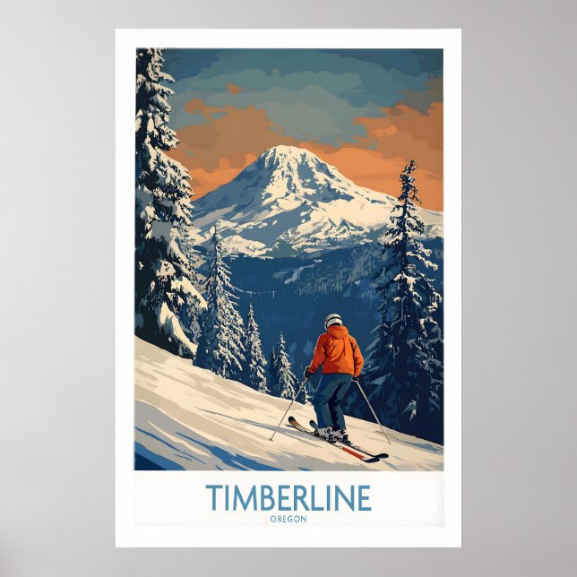 Poster Timberline Ski Print - Oregon 1 (Frente)