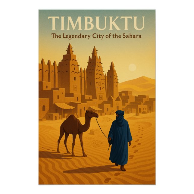 Pôster TIMBUKTU – A Cidade Lendária do Saara” (Frente)