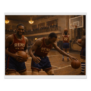 Pôster Time de Basquete New York Rens Aquecimento