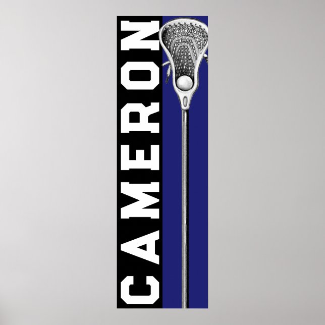 Poster Time de Lacrosse Azul Personalizado (Frente)
