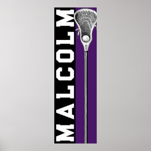 Poster Time de Lacrosse Personalizado Roxo