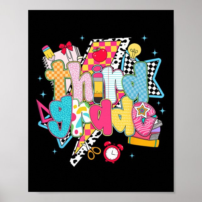 Poster Time de Sonho da 3ª Série Preppy de Volta às Aulas (Frente)