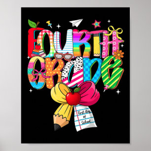Poster Time de Sonho da 4ª Série Preppy de Volta às Aulas